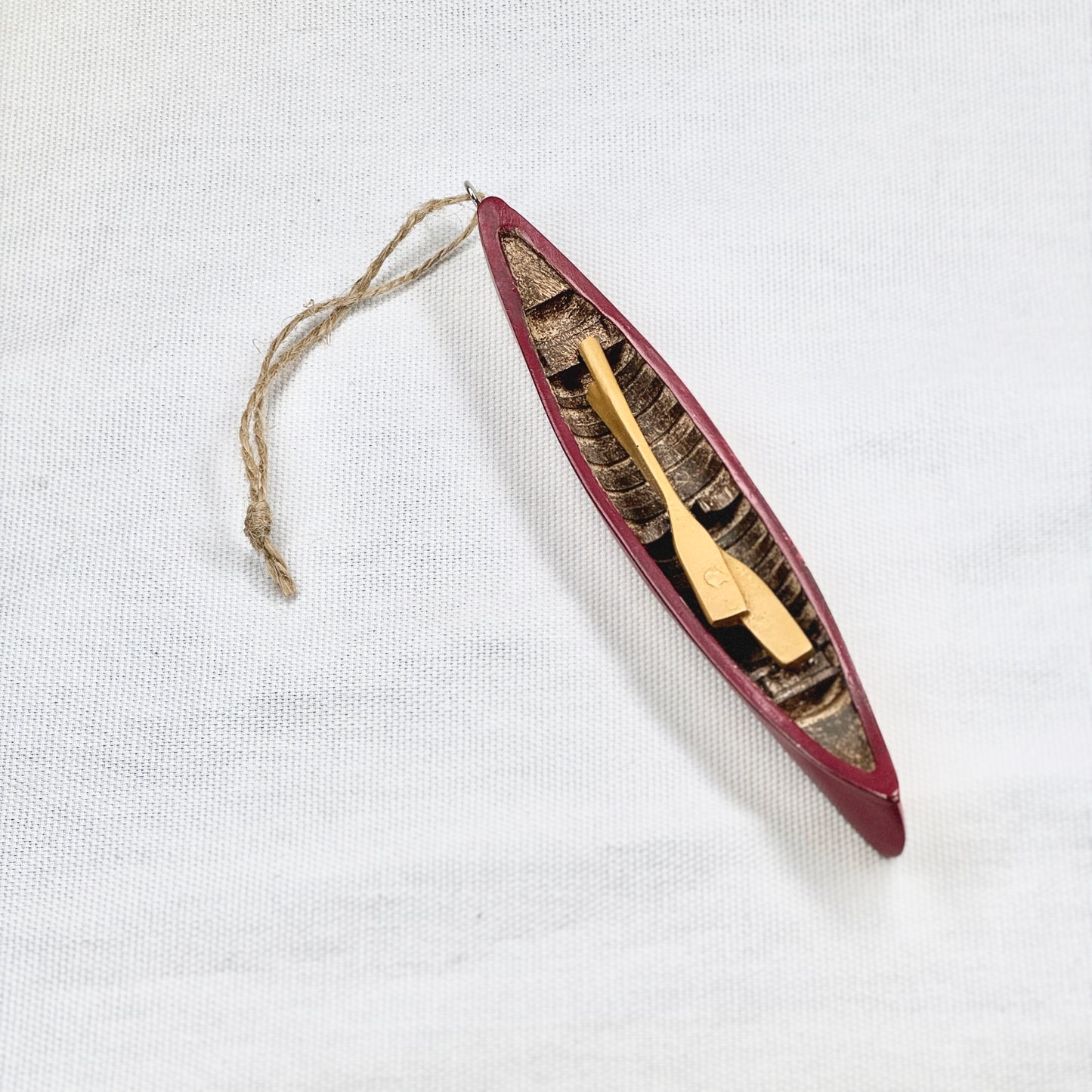 Canoe with Paddle Ornament