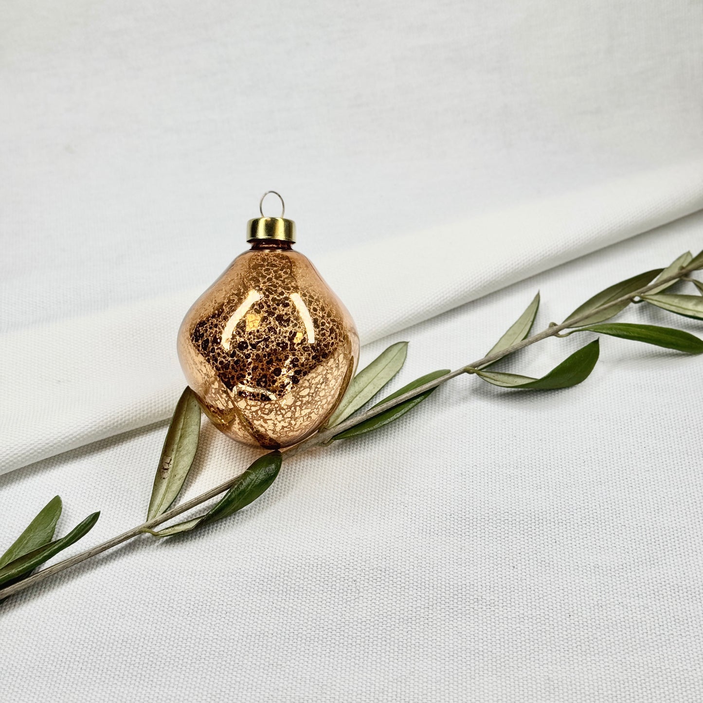 Shimmering Rust-Coloured Glass Ornament