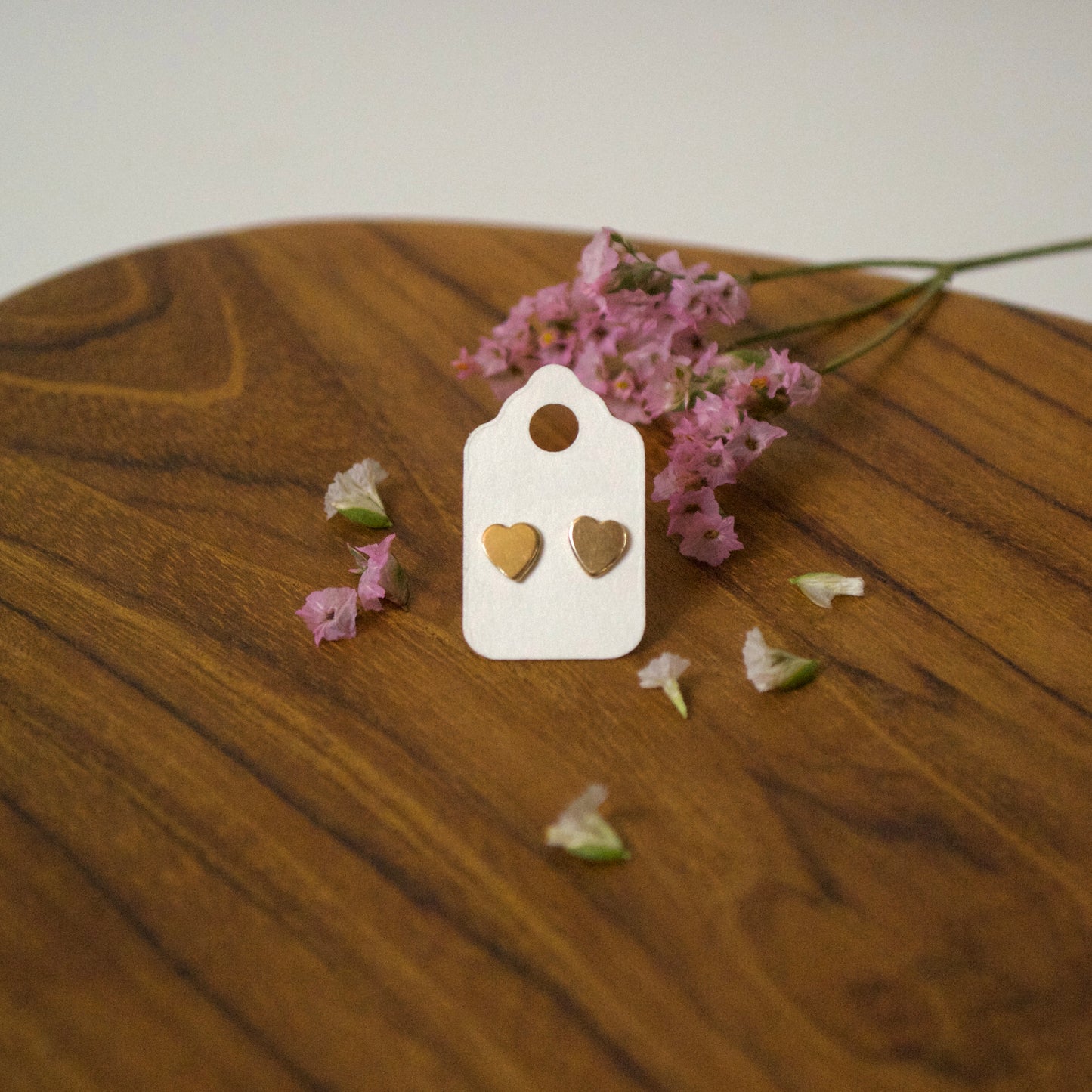 Gold Heart Studs