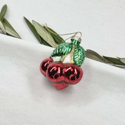 Glass Cherry Ornament