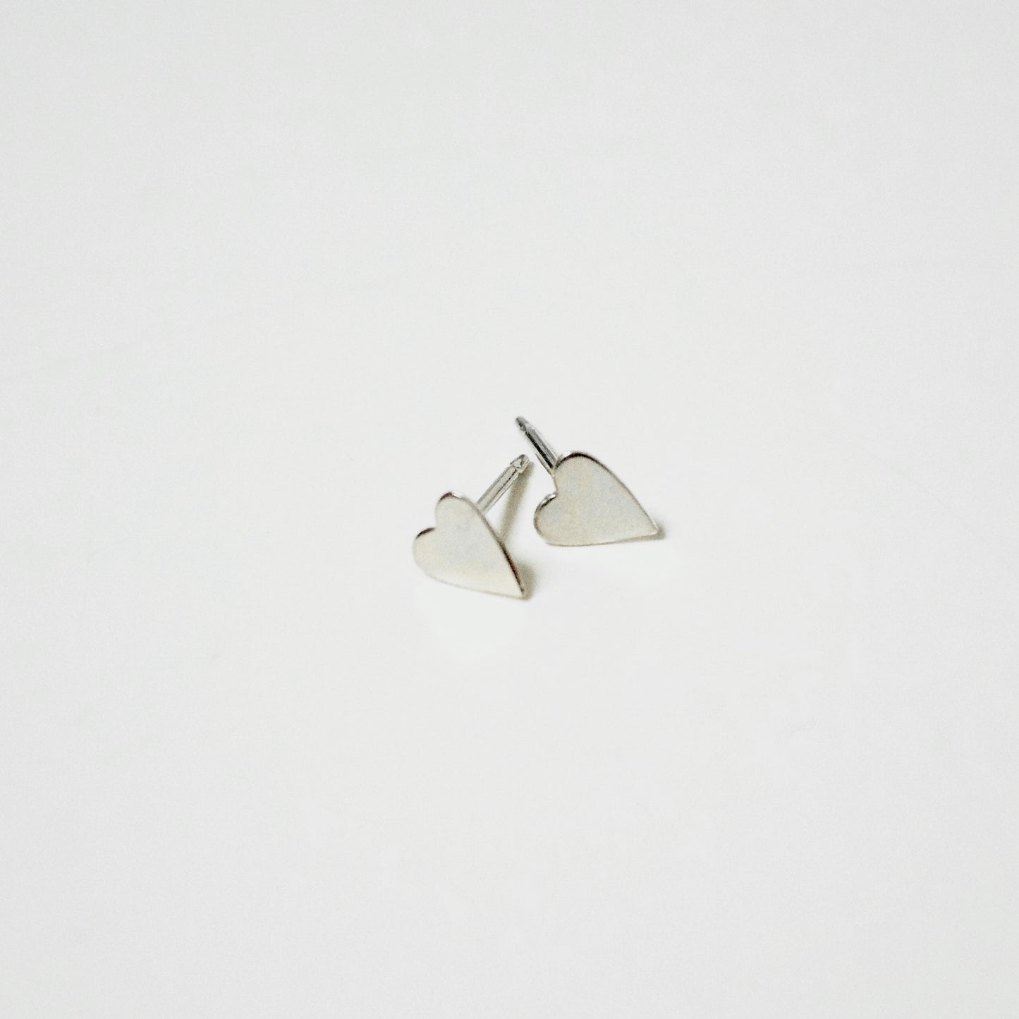 Silver Heart Studs