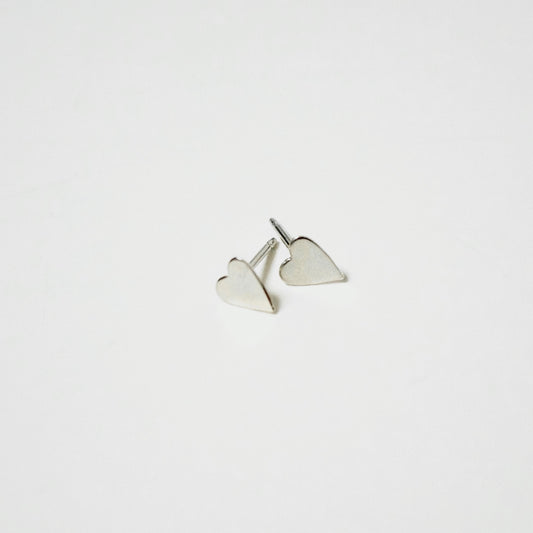 Silver Heart Studs