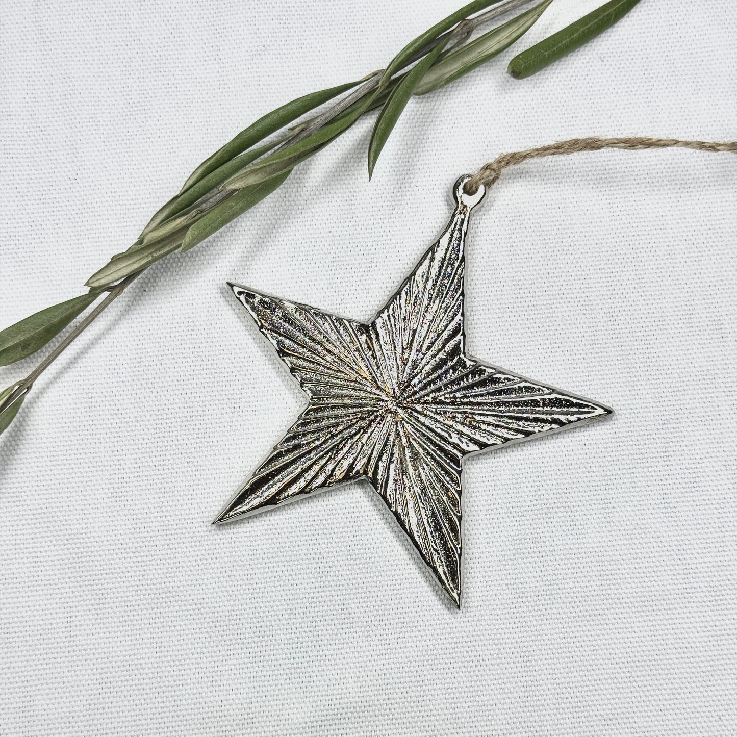 Metal Silver Star Ornament