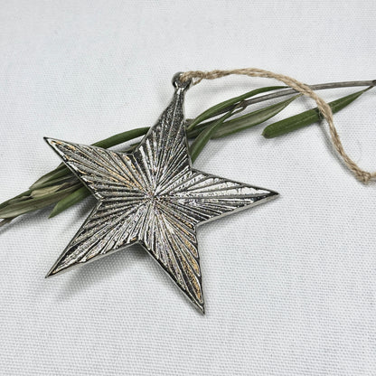 Metal Silver Star Ornament