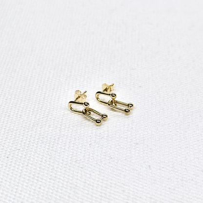10K Double U Links Studs