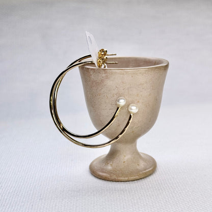 Dreamer Large Gold and Pearl Hoops