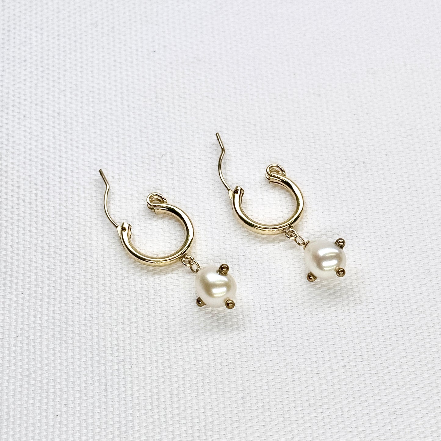 Celestial Pearl Gold Hoops