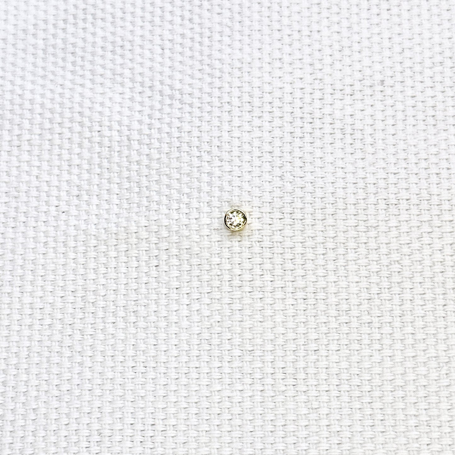 14K Bezel Flat Back Stud Earring