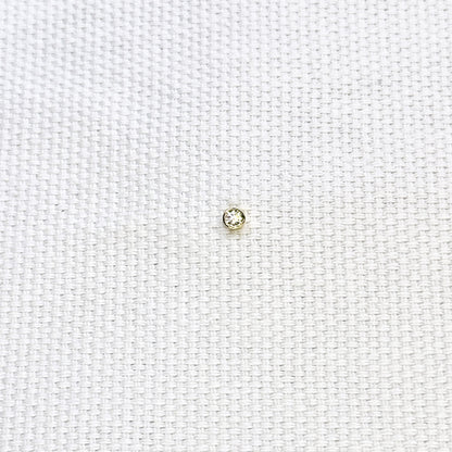 14K Bezel Flat Back Stud Earring
