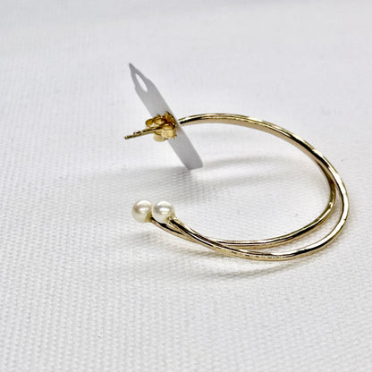 Dreamer Large Gold and Pearl Hoops