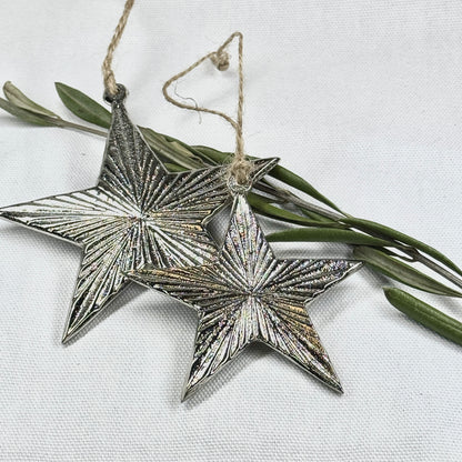 Metal Silver Star Ornament