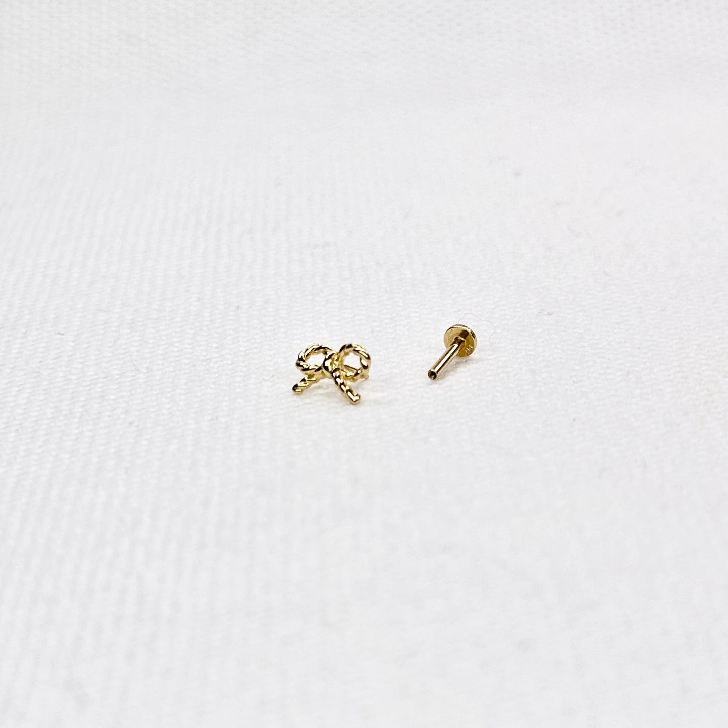 14K Rope Ribbon Bow Single Piece