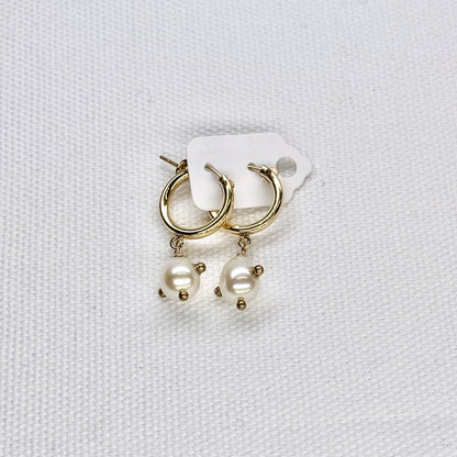 Celestial Pearl Gold Hoops