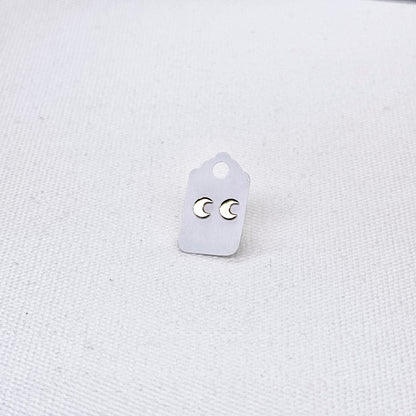 Crescent Moon Studs