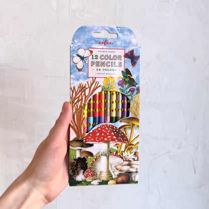 Mushroom 12 Double Sided Color Pencils