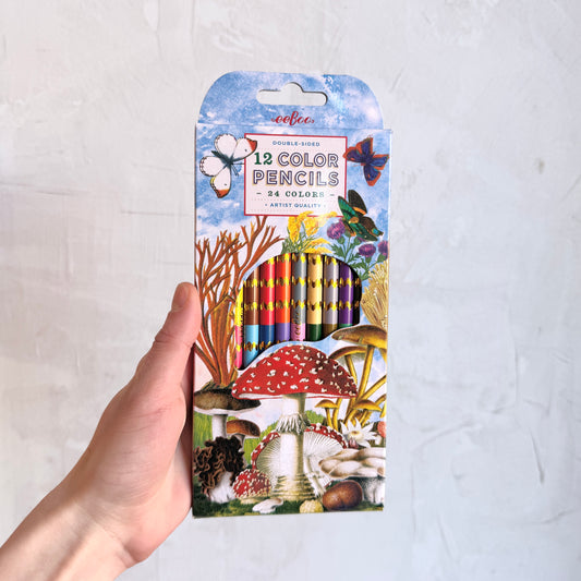 Mushroom 12 Double Sided Color Pencils