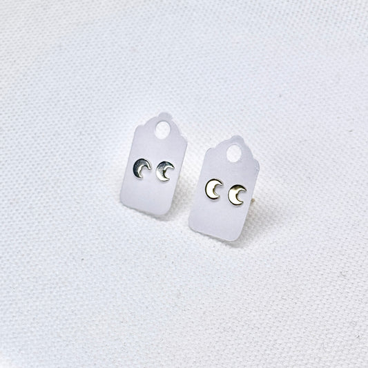 Crescent Moon Studs