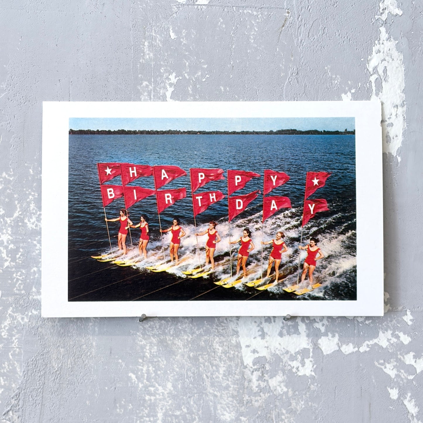 Happy Birthday Water Skiers Postcard