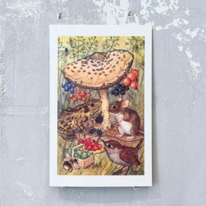 Animals Under The Mushroom Postcard