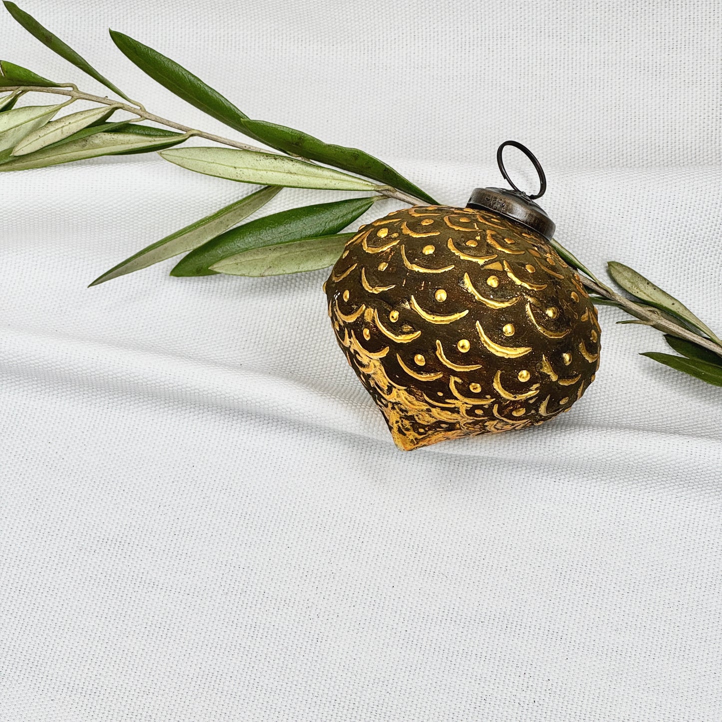 Pinecone Glass Ornament
