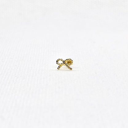 14K Rope Ribbon Bow Single Piece
