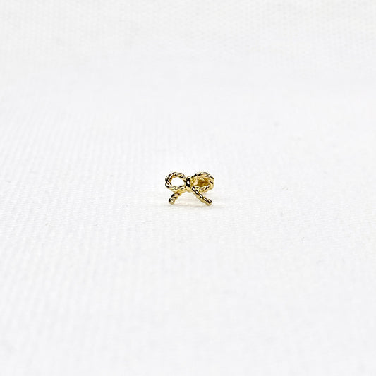 14K Rope Ribbon Bow Single Piece