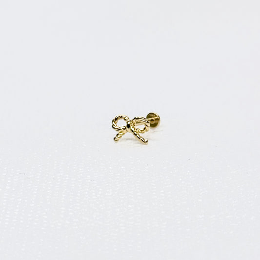 14K Rope Ribbon Bow Single Piece