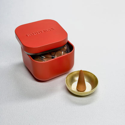 Metal Incense Tin - Saffron Rose