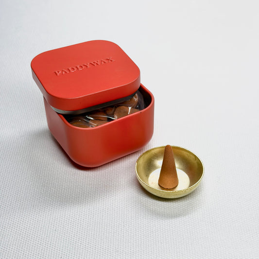 Metal Incense Tin - Saffron Rose