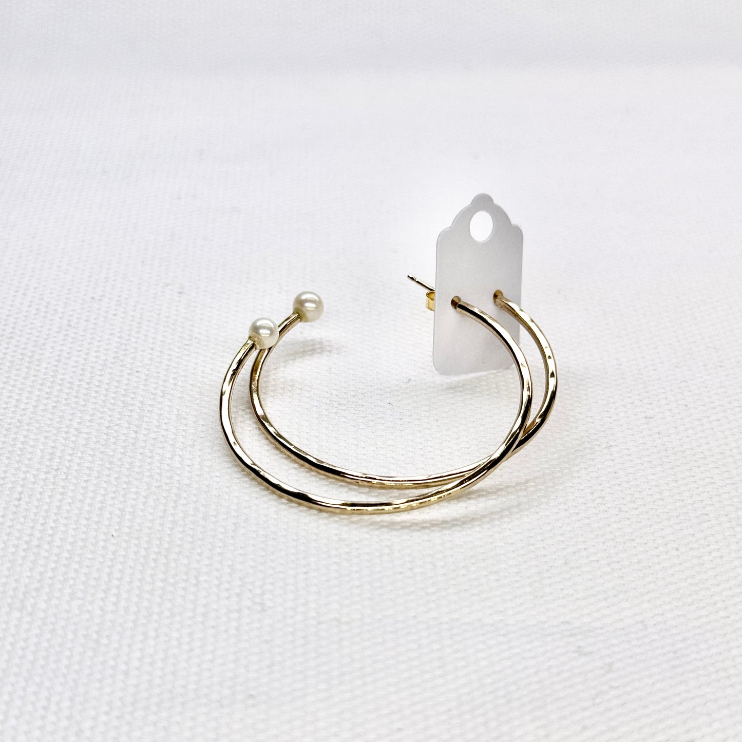 Dreamer Large Gold and Pearl Hoops