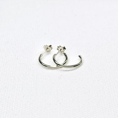 Small Textured Silver Hoops