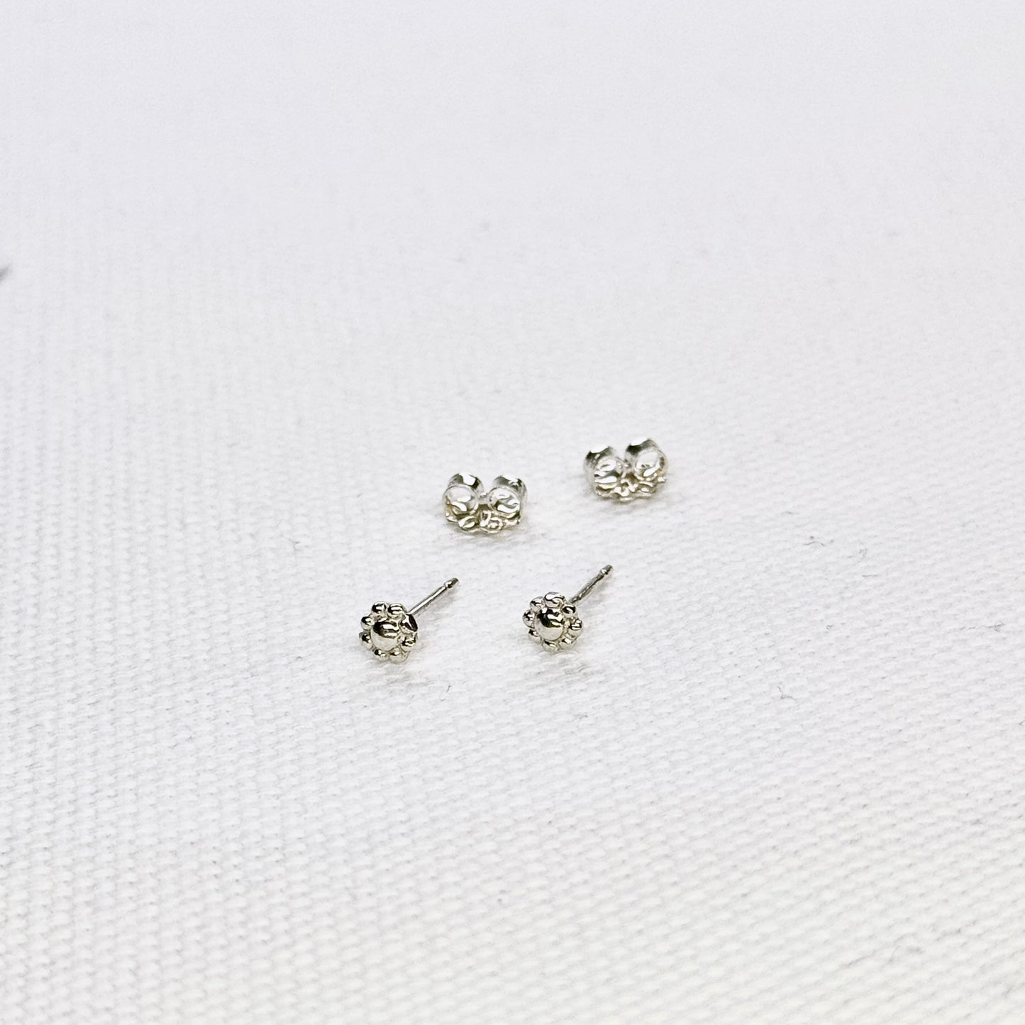 Silver Flower Studs