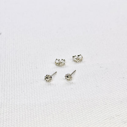 Silver Flower Studs