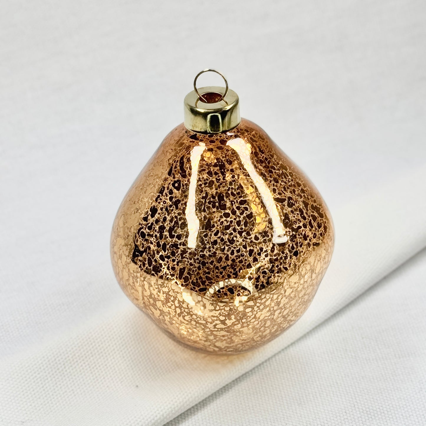 Shimmering Rust-Coloured Glass Ornament