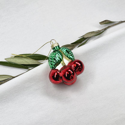 Glass Cherry Ornament