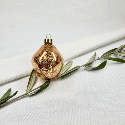 Shimmering Rust-Coloured Glass Ornament