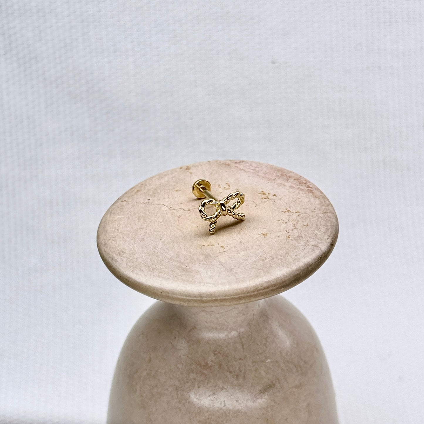 14K Rope Ribbon Bow Single Piece