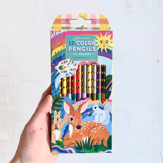 Fawn & Sun 12 Double Sided Color Pencils