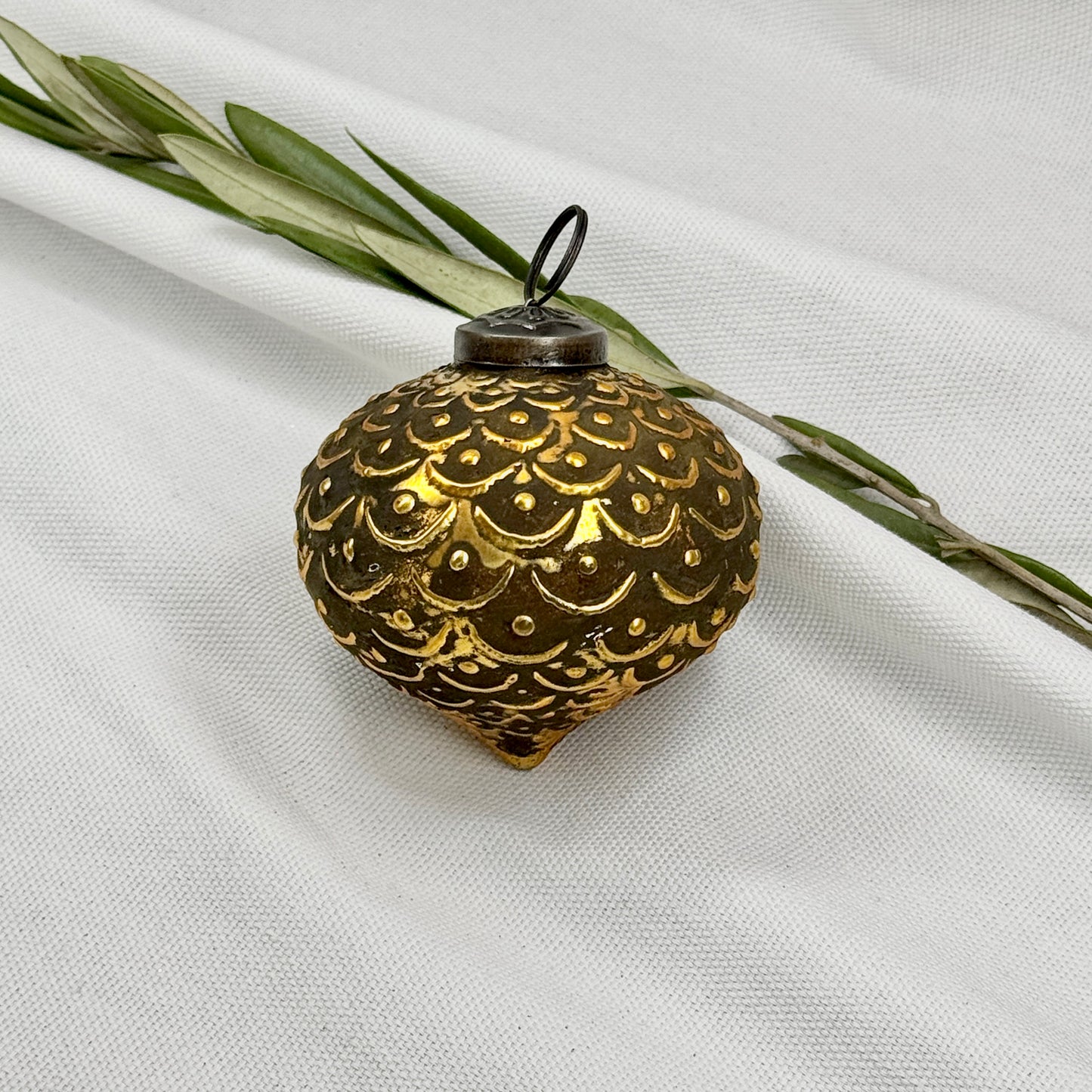 Pinecone Glass Ornament