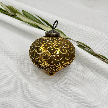 Pinecone Glass Ornament