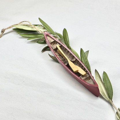 Canoe with Paddle Ornament