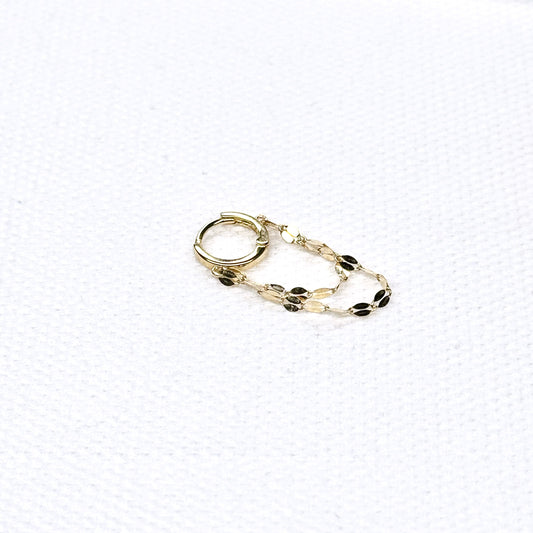 10K Double Chain Huggie Single Piece