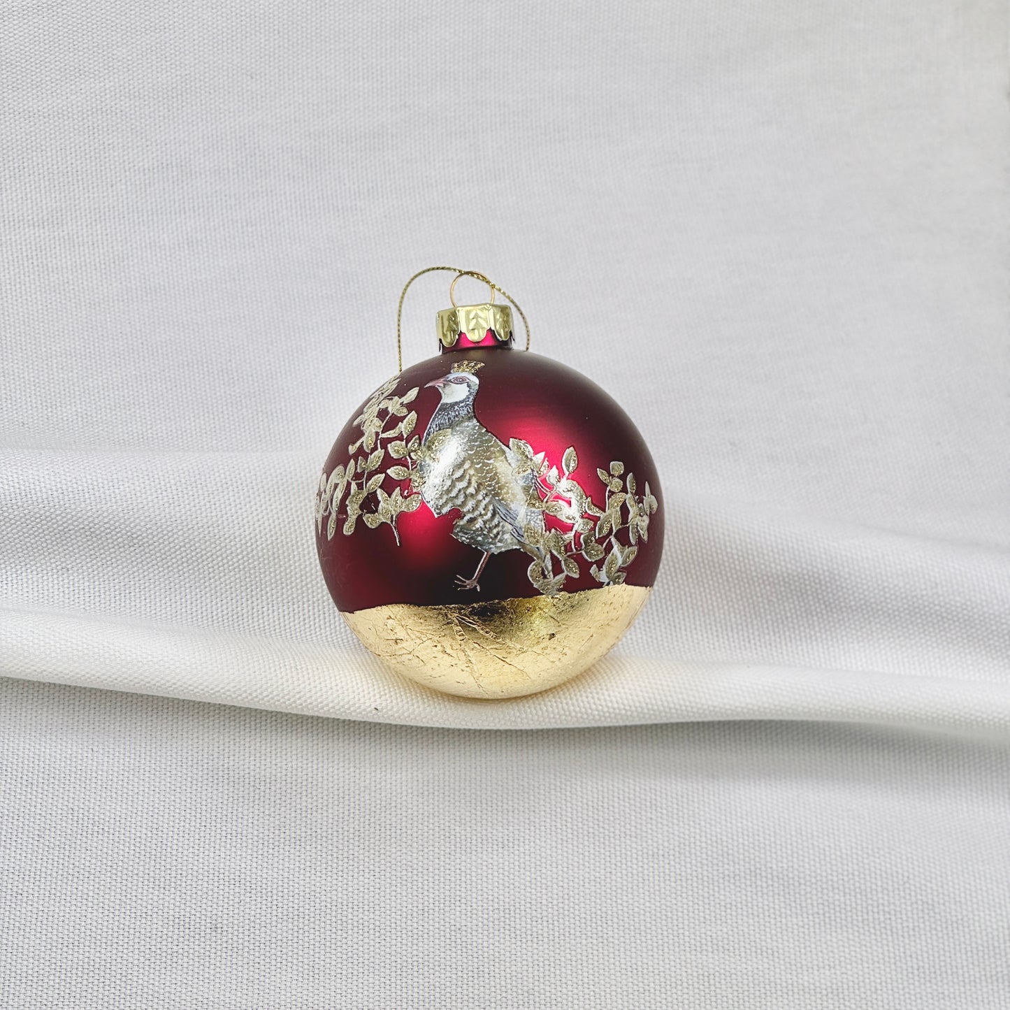 Glass Ball Ornament With A Partridge