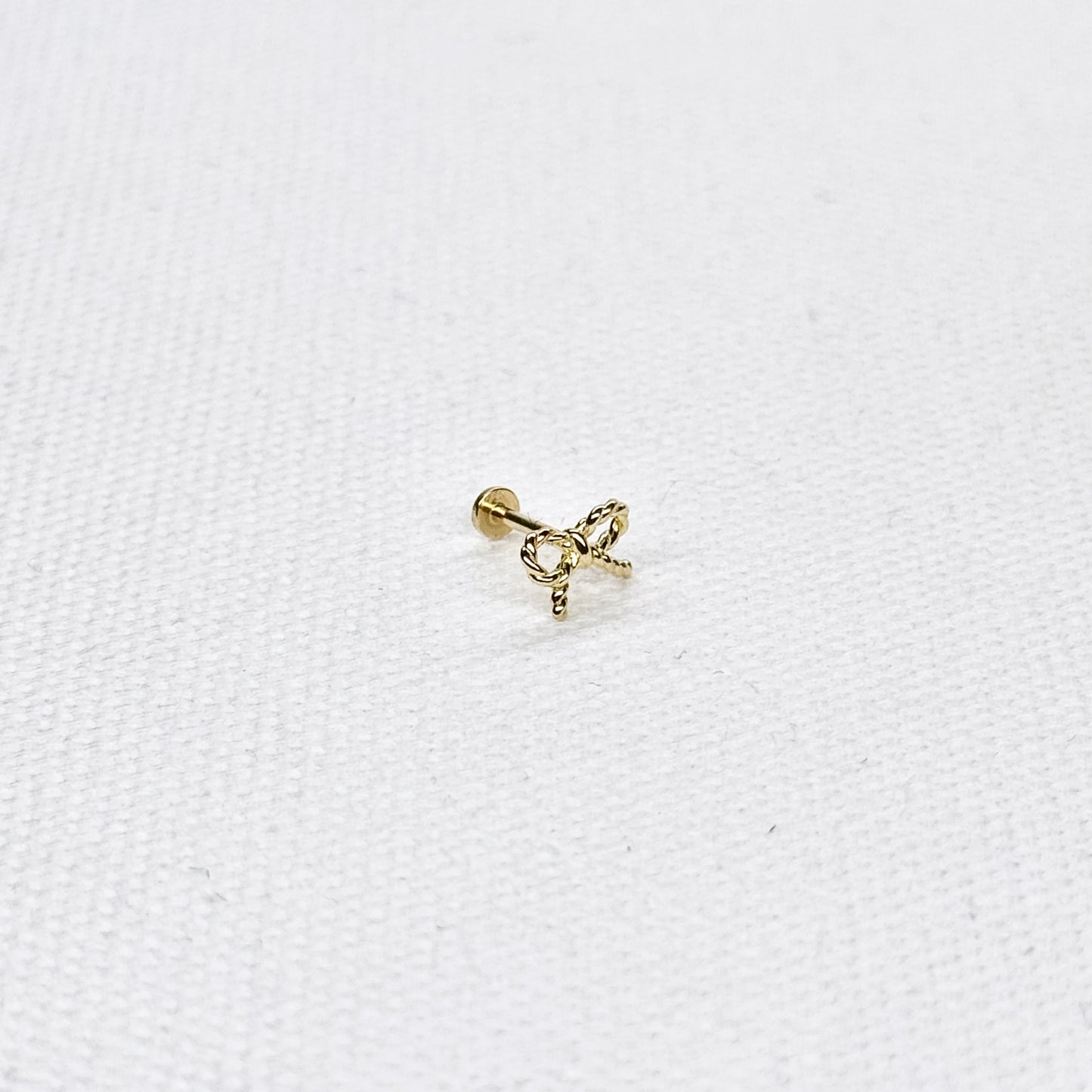 14K Rope Ribbon Bow Single Piece