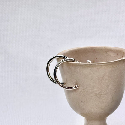 Small Textured Silver Hoops