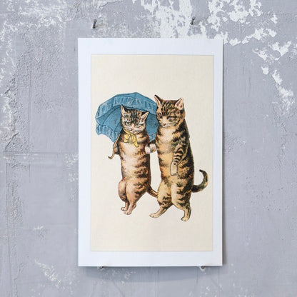 Cats with Umbrella Postcard