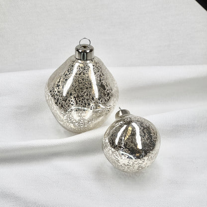 Shimmering Silver Toned Glass Ornament