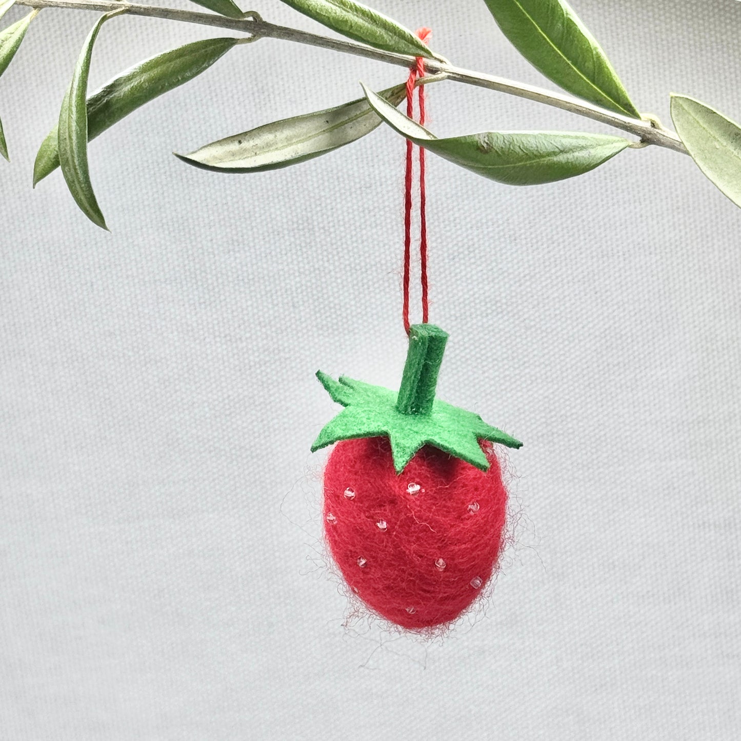 Felt Strawberry Ornament
