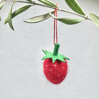 Felt Strawberry Ornament