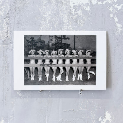 Nude Cowgirls by Fence Postcard